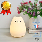TD® 5pcs Veilleuse de Nuit Veilleuse portable en silicone en forme de chat couleur multiple