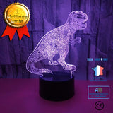 TD® Lampe optique poser décoratif tactile 7 couleurs illusion optique - modèle dinosaure - faible consommation câble USB 3 piles AAA