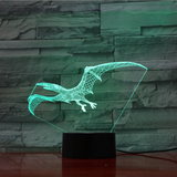TD® 3D Optique LED Veilleuse 3D LED Night Light Dinosaure Pterosaur Venez avec 7 couleurs de lumière pour la décoration de la maison