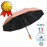 Parapluies Parasol Parapluies Entièrement automatiques Parapluies à trois volets Titane Argent Parasol Crème  Parapluies enso