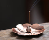 TD® Brûleur d'encens Porte-fleurs - Purificateur d'air en fleur rétro en cuivre pur
