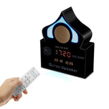 TD® Lanterne haut-parleur bluetooth en bois MP3 horloge haut-parleur cloche de prière coran haut-parleur bluetooth sans fil USB