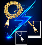 TD® Hip Hop strass prise électrique forme pendentifs colliers chaînes bijoux cadeaux   Golden Connection collier Couleur: or gold