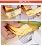 TD®  coupeur de banane lames en acier inoxydable ustensile de cuisine utilisation simple solide léger sanitaire et sûr cadeau