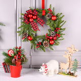 TD® Noël PE guirlande cornes tenture murale fenêtre rotin cercle pomme de pin porte décoration suspendue guirlande de Noël