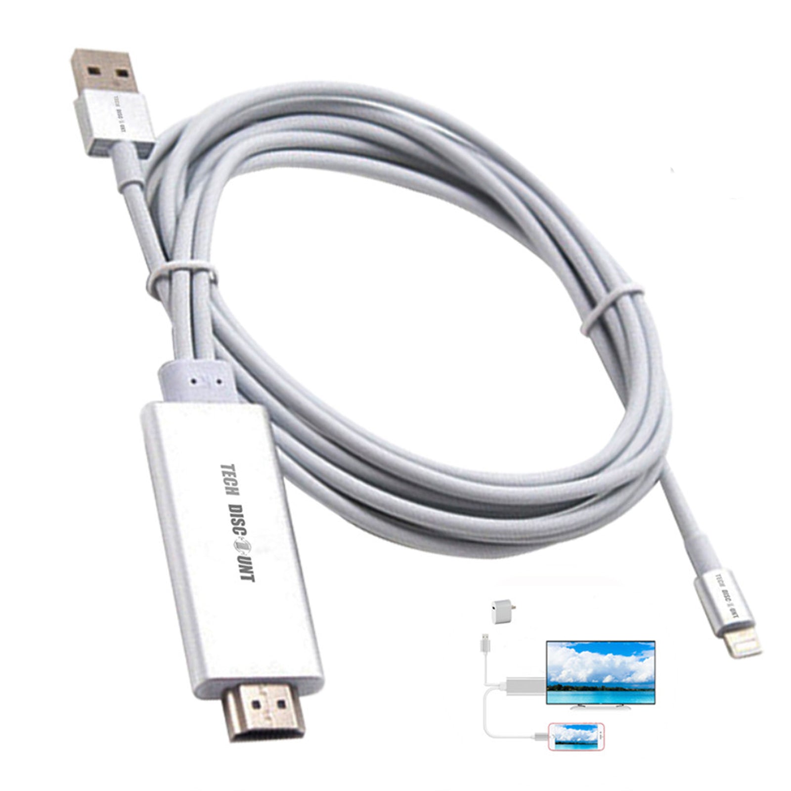 TD® Adaptateur de câble MHL Micro USB vers HDMI 1080P HD TV pour