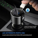 TD® Transmetteur FM Bluetooth/Adaptateur radio transmetteur sans-fil de voiture/Assume les fonctions de Lecteur MP3 kit mains libres