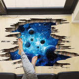 TD® autocollant mural galaxie 3D papier peint decoration chambre adulte salon adhésif cuisine enfant fille garcon planetes sticker
