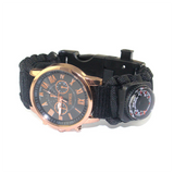 INN® Montre d'escalade multifonction à lumière LED extérieure Corde de parapluie Bracelet de montre en corde de survie tressée Montr