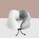 TD® Oreiller en forme de U, mousse à mémoire de forme, oreiller de voyage, oreiller cervical, oreiller cervical pour voiture et avio
