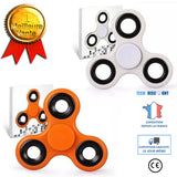 TD® Lot 2 Fidget Hand Spinner/Jouet Triangle Adultes Enfants/ Jouet de Doigts/ Décompression- Anti stress/ BLANC -ORANGE