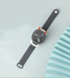 INN® Mini Ventilateur de Montre, Montre portable, Lumière LED Colorée, Ventilateur USB Pliable pour Femmes et Enfants (gris )