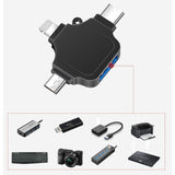 TD® Convertisseur OTG multifonction haute vitesse adapté au modèle Apple typec Android vers USB trois-en-un noir