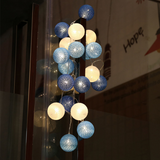 TD® Boules de coton rose-blanc-crème-gris LED guirlande guirlandes lumineuses Led à piles Led  - Modèle: 1.5m 20 balls  - MILEDCA169