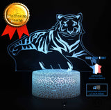 TD® 3D Optique LED Veilleuse 3D LED Night Lights Tiger avec 7 couleurs de lumière pour la décoration de la maison lampe Amazing V☀68