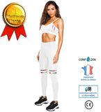 Costume de sport blanc sportswear costume de yoga fine bandoulière écharpe course vêtements fitness taille haute serré costum