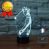 TD® Lampe optique poser décoratif tactile 7 couleurs illusion optique - modèle golf - faible consommation câble USB ou 3 piles AAA