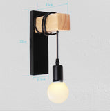 TD® AuTech® Applique Murale Interieur en Bois et Métal E27 Vintage Rétro pour le Couloir Maison de campagne Chambre Salon - Noir