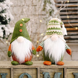 TD® Poupée elfe de Noël vieil homme sans visage Décoration de style vert européen et américain Ornements de Noël 2 packs