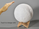 TD® 20cm Lampe de lune, lumière de lune 3D 16 couleurs avec support, lampe au clair de lune à télécommande tactile veilleuse à la ma