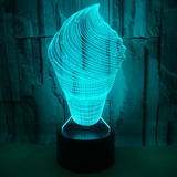 TD® Décoratif USB Crème Glacée 7 Couleurs Télécommande Illusion Optique Veilleuse 3D Visualisation Table Bureau Lampe@Z19855