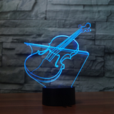 TD® 3D Optique LED Veilleuse 3D LED Night Light Instruments de musique Violon avec 7 couleurs de lumière pour la décoration CD648887