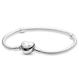 TD® Amour boucle bracelet brillant S925 en argent sterling bracelet de base balle boucle tête bricolage dense diamant serpent os bij