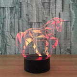 TD® Lampe optique poser décoratif tactile 7 couleurs illusion optique - modèle cheval - faible consommation câble USB ou 3 piles AAA