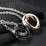 Personnalité en acier inoxydable collier simple créatif double emboîtement collier couple 2 pièces cadeau chaîne de la clavic