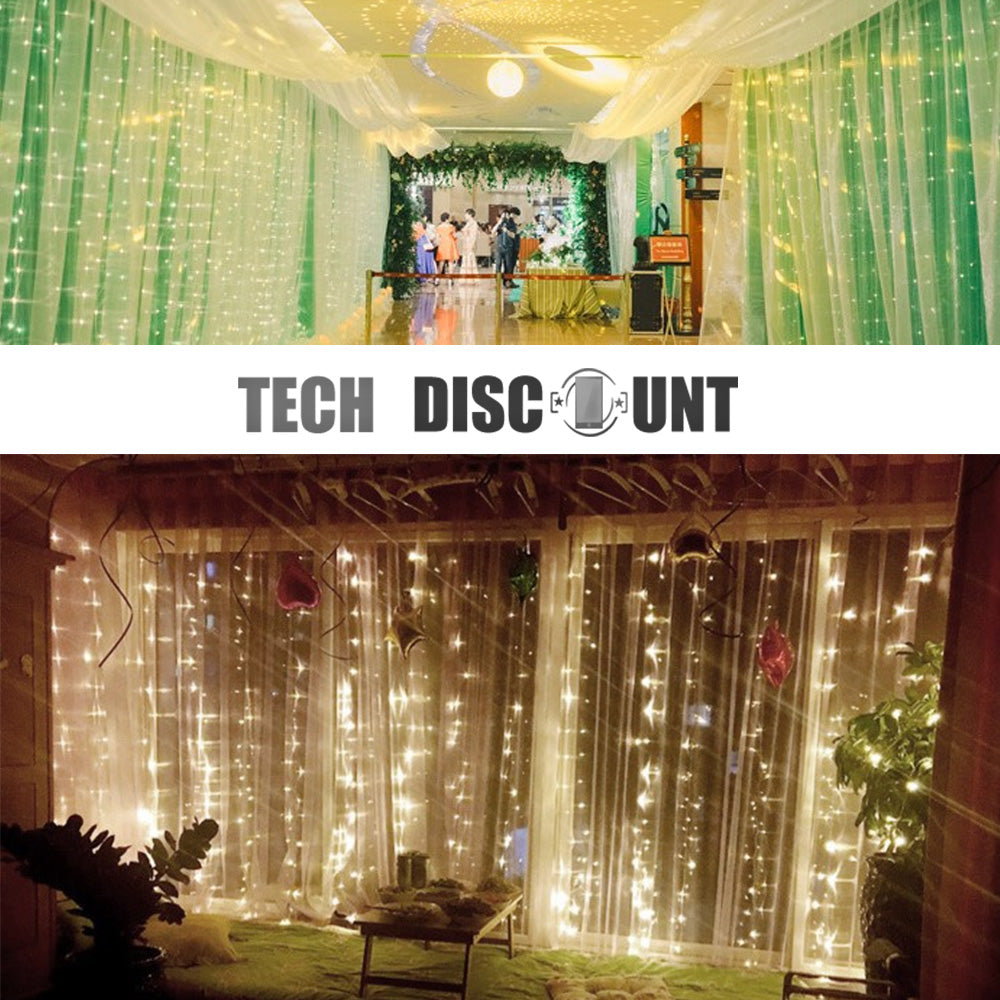 TD® Guirlandes de Noel lumineuses extérieur anniversaire LED 3 * 3 mètres lumière décoration chaîne LED étoiles lumineuses maison
