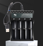 INN® Chargeur Batterie au lithium 3,7 V à 4 emplacements Batterie nickel-cadmium 1,5 V USB quatre supports de charge indépendants