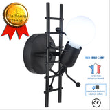 TD® Lampe Murale Moderne - Créatif et Simple - Noir  E27 Créatifs Applique Murale Rétro Vintage