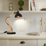 TD® Lampe de Table Tomons Lampes de lecture en Bois Design pour Bureau, Table de Chevet, Salon, ampoule LED inclus Noir