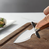 TD® Outil d'ouverture d'huître à manche en bois de couleur outil d'huître rôti épais en acier inoxydable