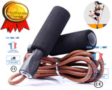 TD®  corde à sauter en cuir fitness gym sport cardio régime accessoire perte de poids musculation  solide écologique légère boxe