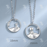 LCC® S925 Argent Petit Prince et Renard Couple Collier Jeton d'amour de style coréen