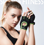 Gants sport fitness gants demi-doigt entraînement fitness haltères exercices sport équitation papillon maille respirant vert