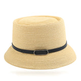 TD® Nouveau été pêcheur chapeau femmes mode chapeau de paille ceinture décoration petit pot chapeau large bord chapeau de soleil