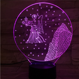 TD® Lampe optique poser décoratif tactile 7 couleurs illusion optique - modèle vierge - faible consommation câble USB ou 3 piles AAA