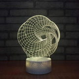 TD® Lampe optique poser décoratif tactile 7 couleurs illusion optique modèle illusion - faible consommation câble USB ou 3 piles AAA