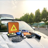 TD® Ensemble complet d'outils de lavage de voiture, serviette de nettoyage de voiture, éponge, brosse, seau, ensemble de dix pièces