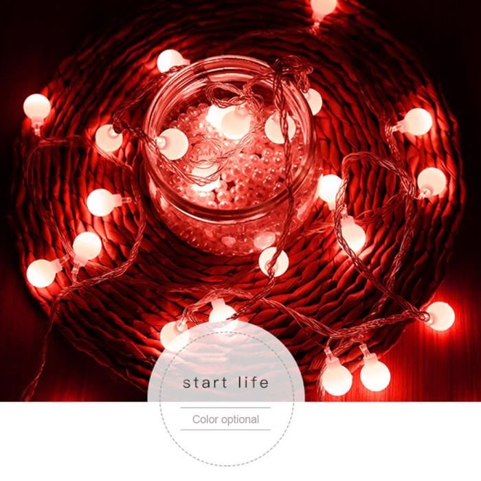 TD® Lanterne féerique guirlande couleur rouge ambiance festive noël al –