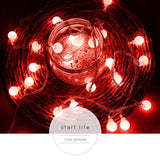 TD® Lanterne féerique guirlande couleur rouge ambiance festive noël alimentation piles 12 mètres luminaire jardin piscine camping