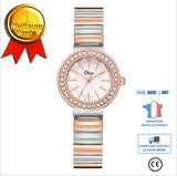TD®  D'Hommes Et Femmes Diamant Dames Ceinture D'Acier Mode Romantic Lady Watch Couleur: Courroie  couleur dorée et argentée