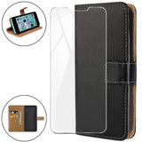 Verre Trempé + Coque Pour S40 Lite-S40 - Etui Housse Noir Motif PU Cuir de Protection S40 Lite/S40