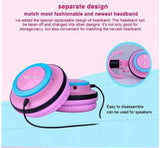 TD® Casque filaire audio kawaii enfant gaming anti bruit oreille de chat lumineux musique téléphone pliable écouteurs puissant