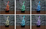 TD® Lampe LED en forme de Guitare 3D Night Light 7 couleurs  - Lampe de bureau decoration chambre, table, salon