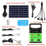 TD® Kit Système Générateur Solaire Panneau 10W 6V + 3 Ampoules USB Chargeur Pr Téléphone Camping Extérieur Vert