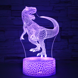 TD® Cadeau créatif lampe acrylique 3d dinosaure lampe stéréo led base lumière ambiante colorée enfants pat lampe de table