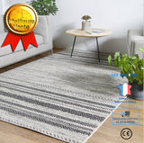 TD® Tapis Terra Cotton 160 x 230 cm - Blanc, noir bande extérieure